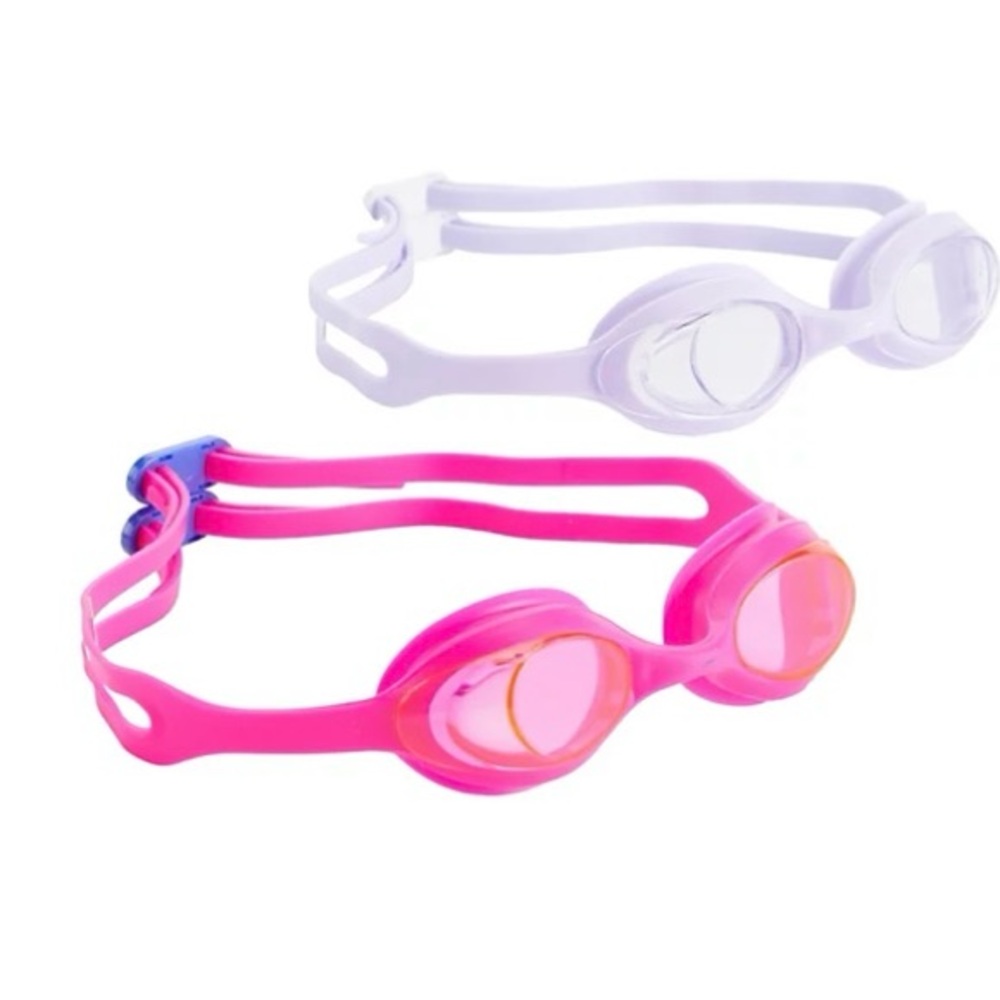 Speedo Kids Seabrook 2-Pack Soft Flexible Frame Swimming Googles Pink/Purple NEW